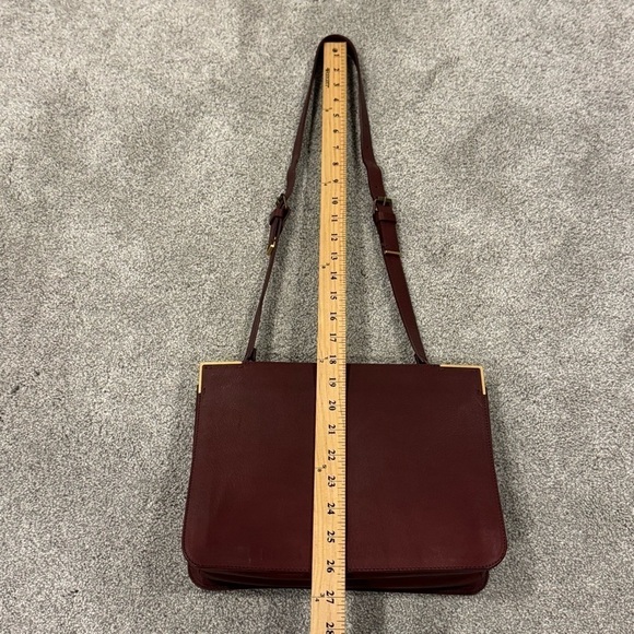 Lanvin Burgundy Leather Shoulder / Crossbody Bag Gold Hardware EUC - Picture 12 of 15